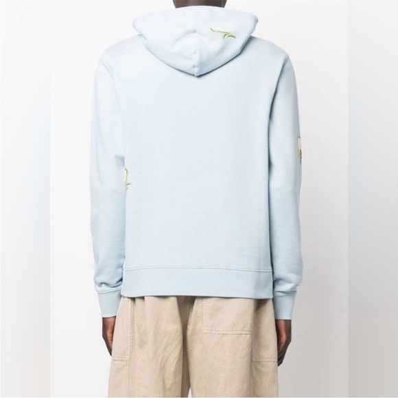 Sandro Light Blue Lily Flower Hoodie - Picture 4 of 6